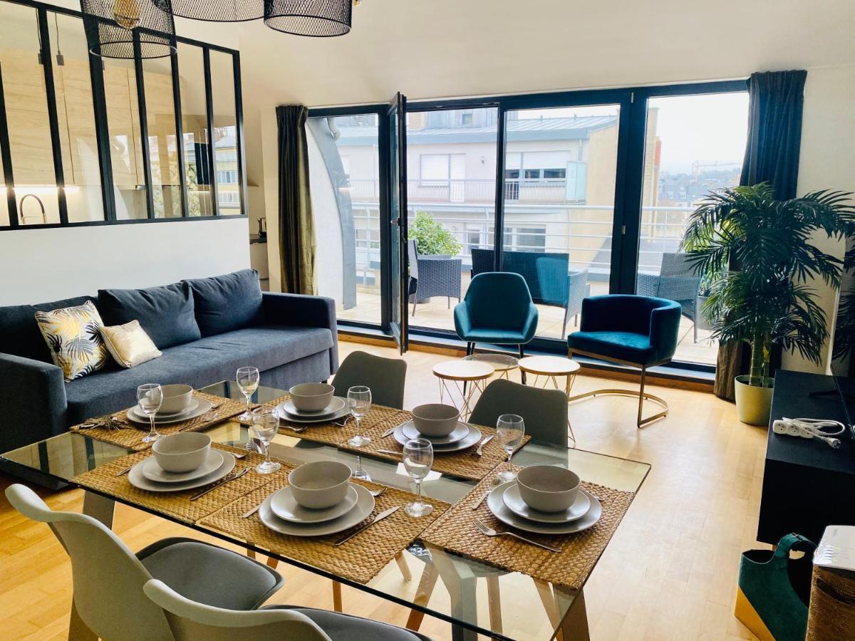 The Luxury Green Penthouse In City Center With Terrace And Free Parking Lussemburgo Esterno foto